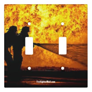 Firefighter Flames Double Light Switch Cover