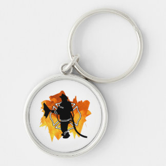 Firefighter Flames Keychain