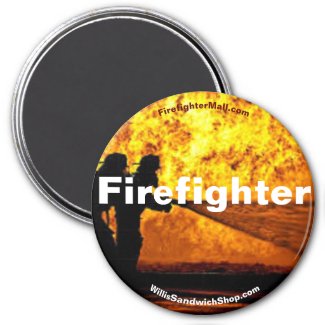 Firefighter flames magnet