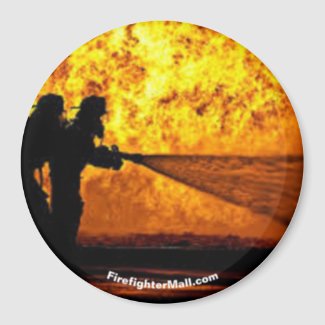 Firefighter flames magnet