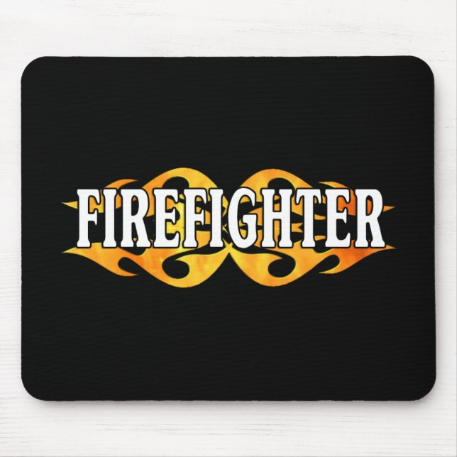 Firefighter Flames Mouse Pad (Front)