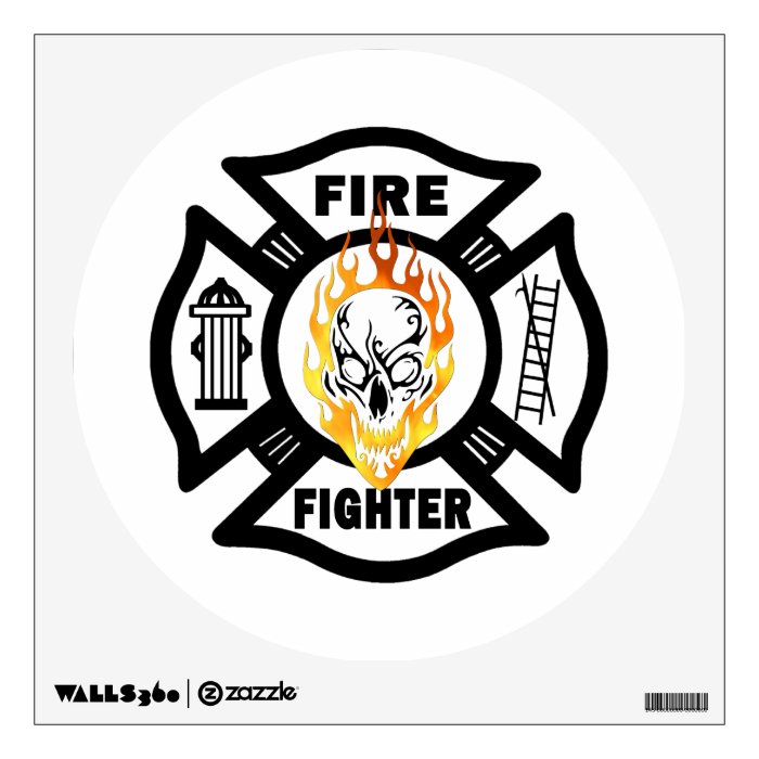 Firefighter Flaming Skull Wall Graphic