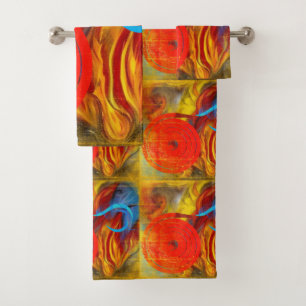 Firefighter Flare Collection Bath Towel Set