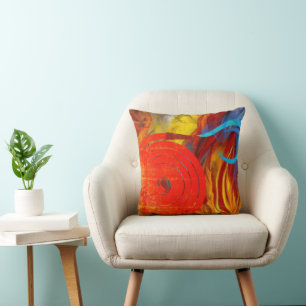 Firefighter Flare Throw Pillow