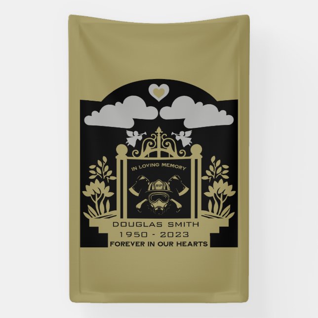 Firefighter Funeral Memorial Gift Banner (Vertical)