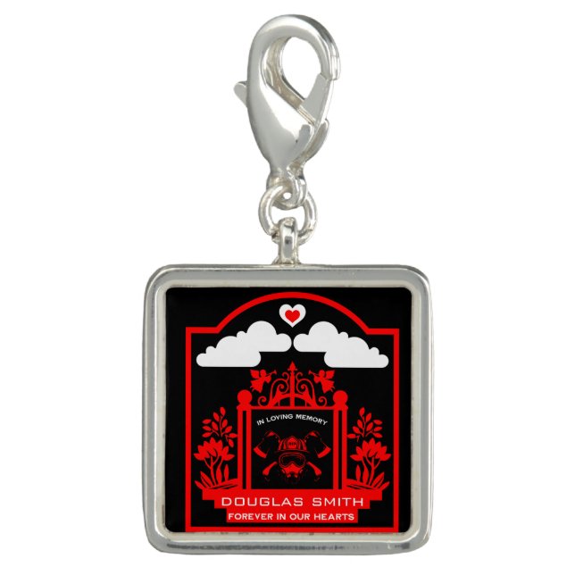 Firefighter Funeral Memorial Gift Charm (Front)