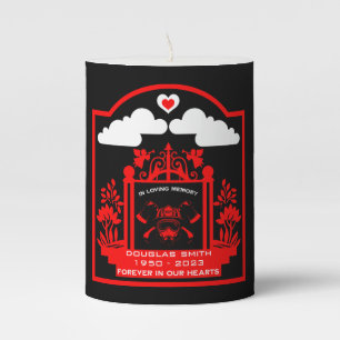 Firefighter Funeral Memorial Gift Pillar Candle