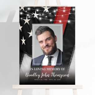 Firefighter Funeral Memorial Thin Red Line Foam Board
