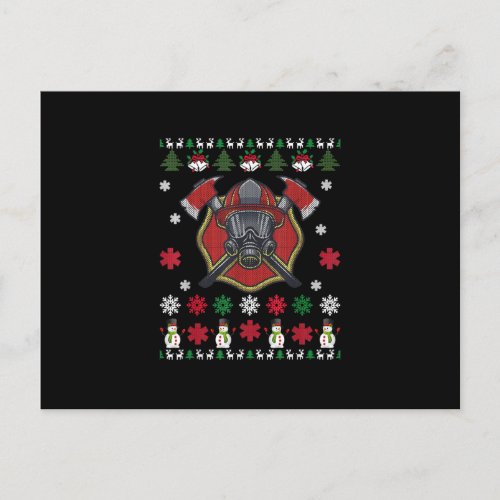 Firefighter Funny Christmas Cute Lover Gifts Holiday Postcard