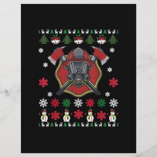 Firefighter Funny Christmas Cute Lover Gifts Letterhead (Front)