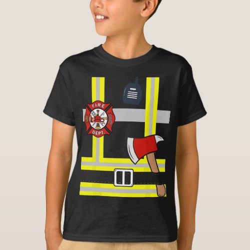 Firefighter Funny Fireman Gear Quick Halloween Cos T_Shirt