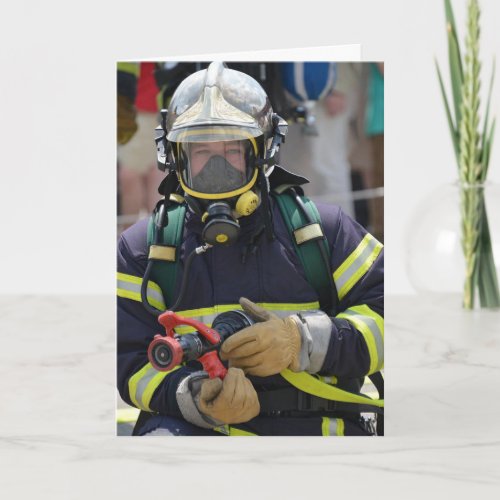 FIREFIGHTER FUNNY OVER THE HILL BIRTHDAY CARD