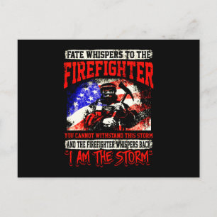 Firefighter Gift   Fate Whispers To Firefighter Holiday Postcard