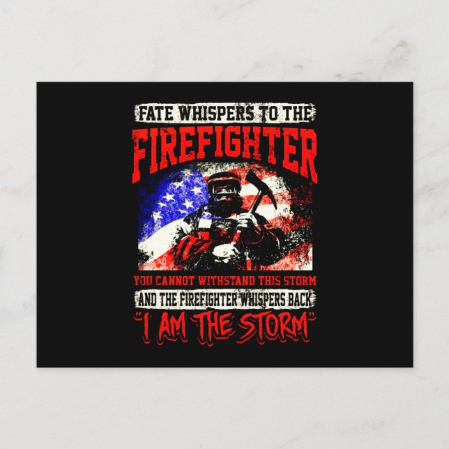 Firefighter Gift | Fate Whispers To Firefighter Holiday Postcard (Front)