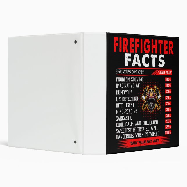 Firefighter Gift | Firefighter Facts Gifts 3 Ring Binder (Background)