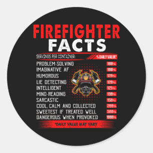 Firefighter Gift   Firefighter Facts Gifts Classic Round Sticker