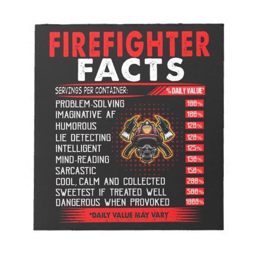 Firefighter Gift  Firefighter Facts Gifts Notepad
