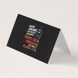 Firefighter Gift Grumpy Old Firefighter Business Card