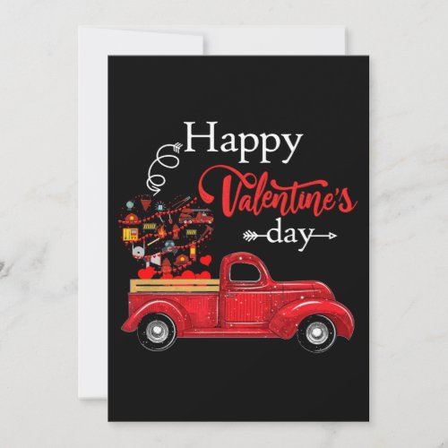 Firefighter Gift  Happy Valentine Day Firefighter Holiday Card