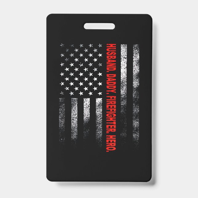 Firefighter Gift | Husband Daddy Firefighter Hero Badge (Front)