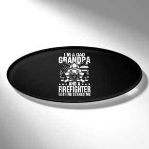 Firefighter Gift I'm A Dad Grandpa Firefighter Name Tag