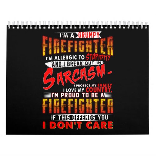 Firefighter Gift  Im A Grumpy Firefighter Calendar