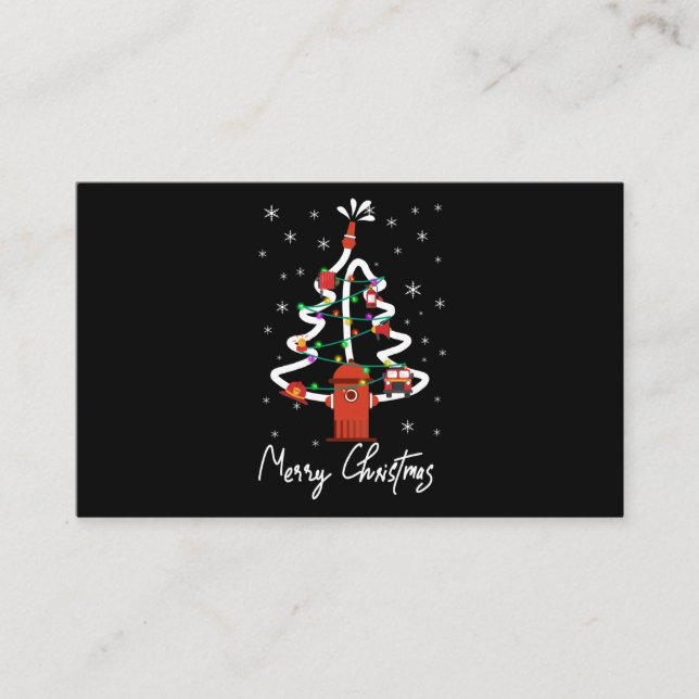 Firefighter Gift | Merry Christmas Firefighter Business Card (Front)