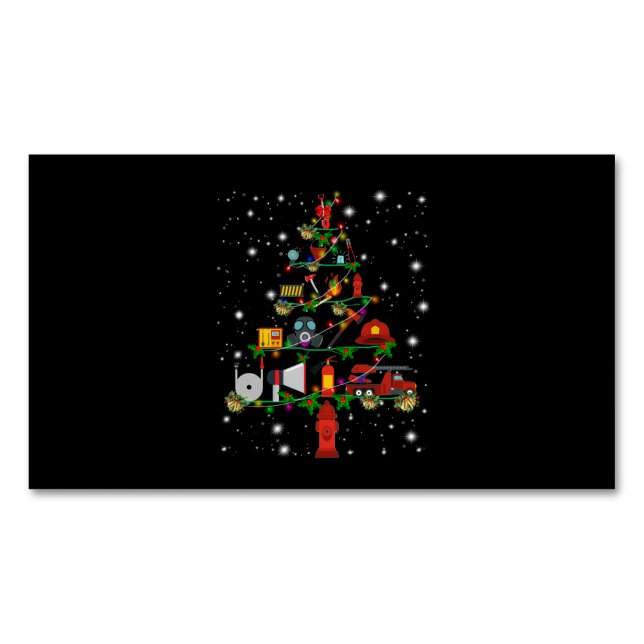 Firefighter Gift | Merry Christmas Firefighter Fun Business Card Magnet (Front)