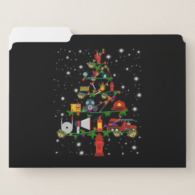 Firefighter Gift | Merry Christmas Firefighter Fun File Folder (Front Left)