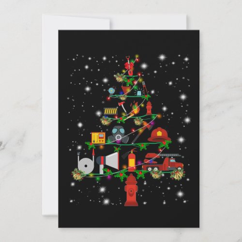 Firefighter Gift  Merry Christmas Firefighter Fun Holiday Card