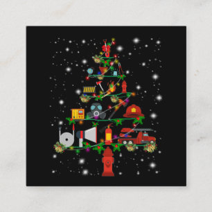 Firefighter Gift Merry Christmas Firefighter Fun Square Business Card
