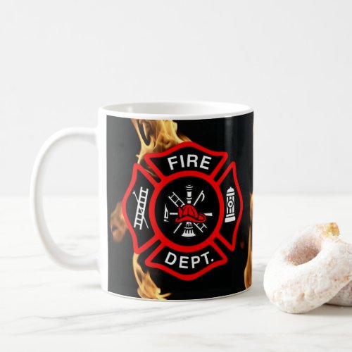 Firefighter Gift Mug  Fire Department Flames