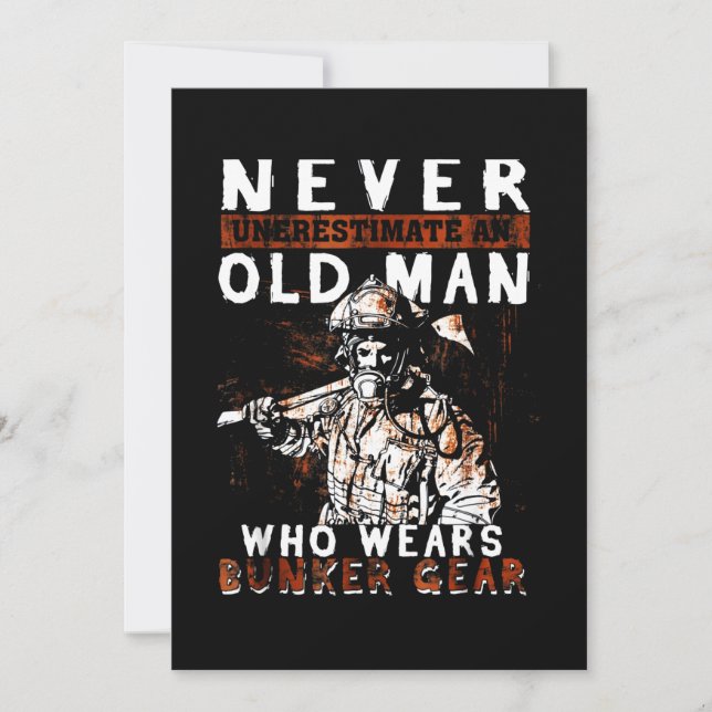 Firefighter Gift | Never Underestimate Firefighter Holiday Card (Front)