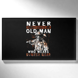 Firefighter Gift Never Underestimate Firefighter Name Tag