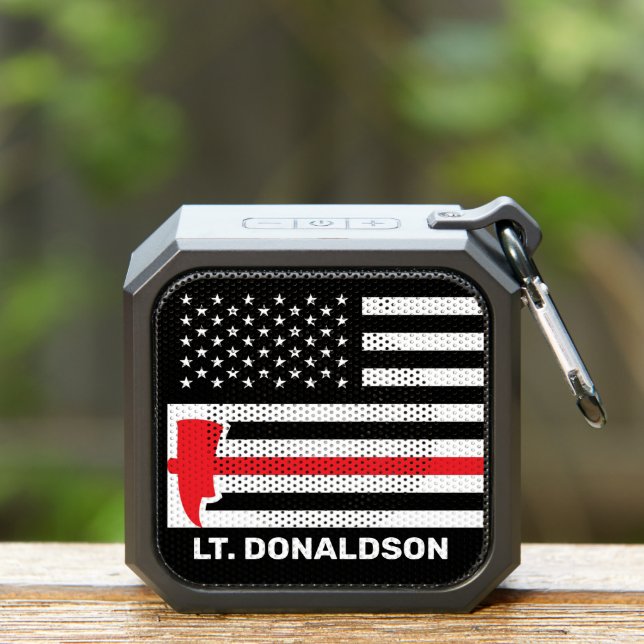 Firefighter Gift Paramedic Flag with Axe  Bluetooth Speaker (Insitu(Outdoor))