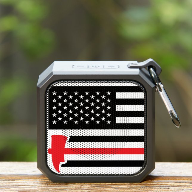 Firefighter Gift Paramedic Flag with Axe  Bluetooth Speaker (Insitu(Outdoor))