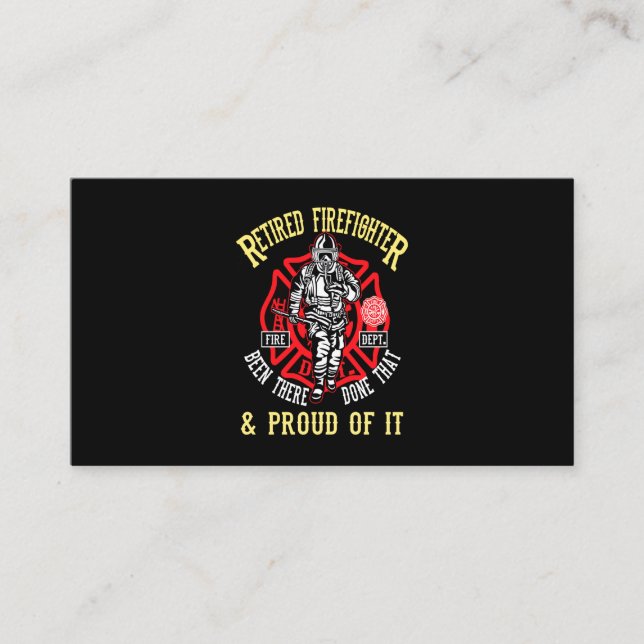Firefighter Gift | Retired Firefighter & Proud Business Card (Front)
