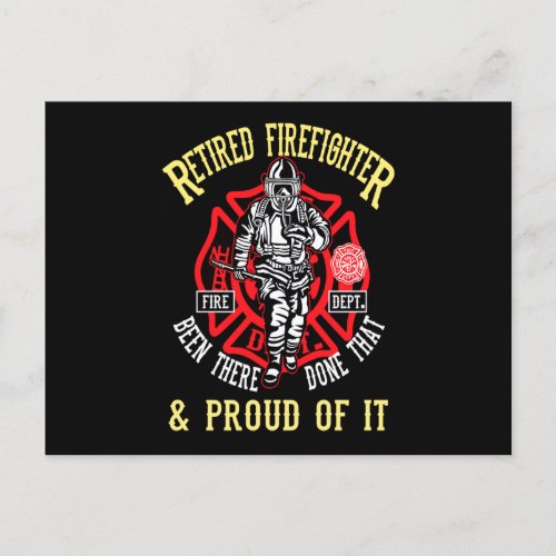 Firefighter Gift  Retired Firefighter  Proud Holiday Postcard