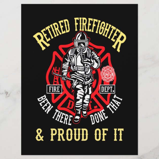 Firefighter Gift | Retired Firefighter & Proud Letterhead (Front)