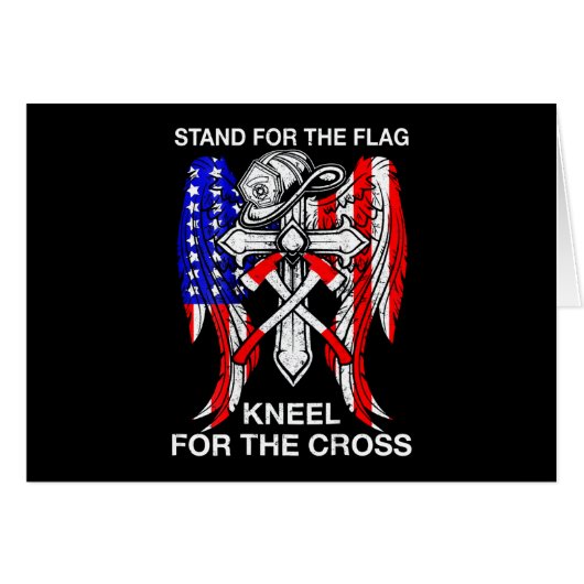 Firefighter Gift | Stand For The Flag Firefighter Cards (Front Horizontal)