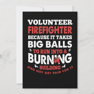 Firefighter Gift Volunteer Firefighter Holiday Card