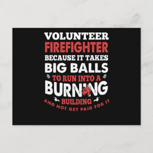 Firefighter Gift   Volunteer Firefighter Holiday Postcard