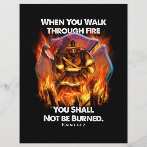 Firefighter Gift  When You Walk Through Fire Flyer