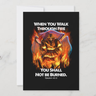 Firefighter Gift   When You Walk Through Fire Holiday Card
