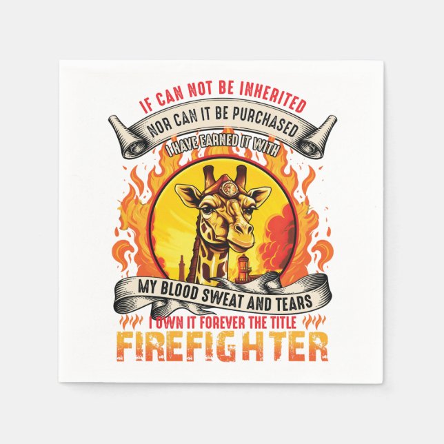 Firefighter Giraffe Napkins (Front)