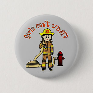 Firefighter Girl Pinback Button