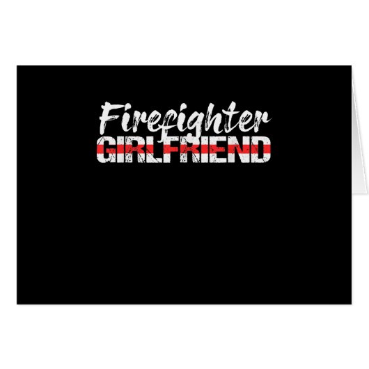 Firefighter Girlfriend Thin Red Line Firewoman Cards (Front Horizontal)