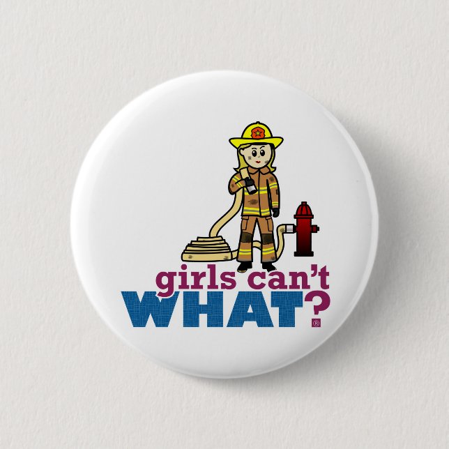 Firefighter Girls Pinback Button (Front)
