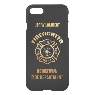 Firefighter Gold and Black Name Template iPhone SE/8/7 Case