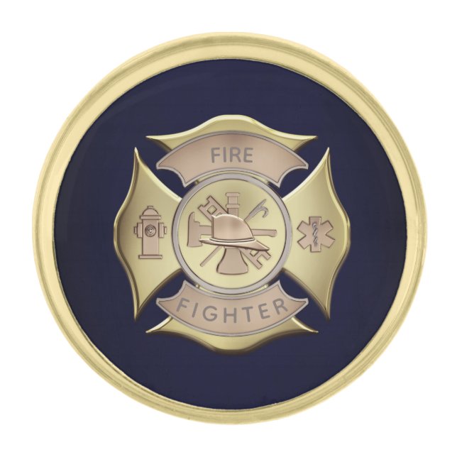 Firefighter Gold Finish Lapel Pin (Front)
